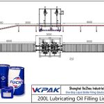 Automatic 200L Lubricating Oil Filling Line Automaattinen 200 litran voiteluöljyn täyttölinja